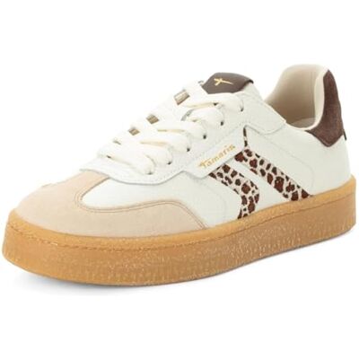 Tamaris damsneakers låg platt, beige (elfenben/leopard), 36 Tamaris damsneakers låg platt, beige (elfenben/leopard), 36