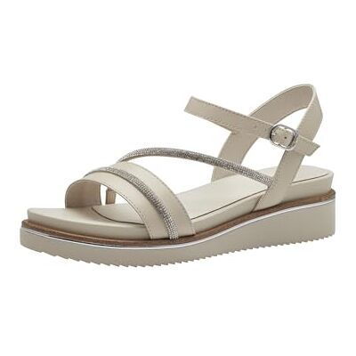 Tamaris dam 1-28256-42 platta sandaler, elfenben, 36 EU Tamaris dam 1-28256-42 platta sandaler, elfenben, 36 EU