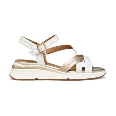 Geox Damer D ELOWYNNE A kilsandal, vit/LT guld, 36 EU Geox Damer D ELOWYNNE A kilsandal, vit/LT guld, 36 EU