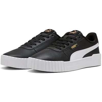 PUMA dam Carina 3.0 sneakers, svart vitt guld, 4.5 UK, svart vit guld, 37.5 EU PUMA dam Carina 3.0 sneakers, svart vitt guld, 4.5 UK, svart vit guld, 37.5 EU