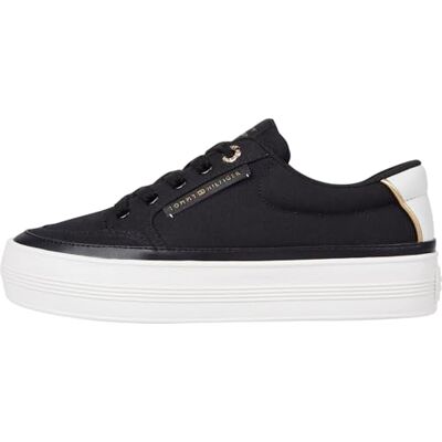 Tommy Hilfiger kvinnors Essential Vulc Textile Sneaker Fw0fw08323, Svart, 37 EU Tommy Hilfiger kvinnors Essential Vulc Textile Sneaker Fw0fw08323, Svart, 37 EU