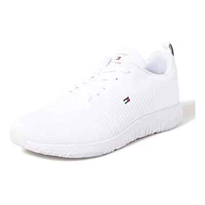Tommy Hilfiger Herr Corporate Knit Rib Fm0fm02838 Runner sneakers, Vit, 41 EU Tommy Hilfiger Herr Corporate Knit Rib Fm0fm02838 Runner sneakers, Vit, 41 EU