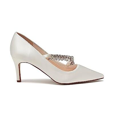 Rainbow Club kristall – diamantdetalj elfenben satin bröllop domstol skor, 5,5, Elfenben, 38.5 EU Rainbow Club kristall – diamantdetalj elfenben satin bröllop domstol skor, 5,5, Elfenben, 38.5 EU