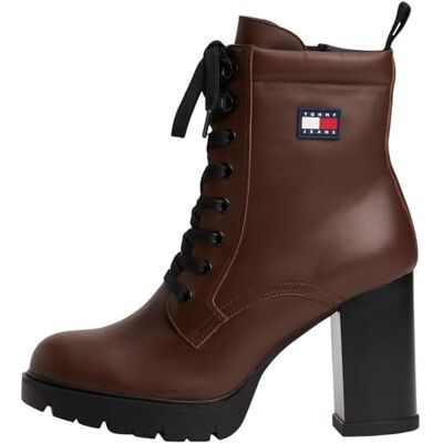 Tommy Jeans dam TJW häl spets upp stövel EN0EN02832 fotled, brun (mörk mocka), 7 UK, Brun mörk mocka, 41 EU Tommy Jeans dam TJW häl spets upp stövel EN0EN02832 fotled, brun (mörk mocka), 7 UK, Brun mörk mocka, 41 EU