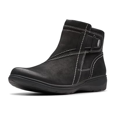Clarks Women's Carleigh Style Ankle Boot, Black Nubuck, 9 Clarks Women's Carleigh Style Ankle Boot, Black Nubuck, 9
