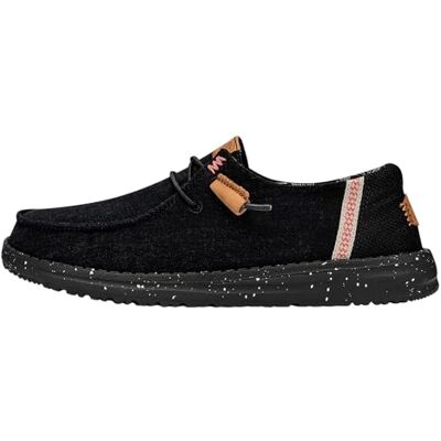 HEYDUDE Kvinna Wendy Washed Canvas Wendy Slip-On Skor, Svart, 37 EU HEYDUDE Kvinna Wendy Washed Canvas Wendy Slip-On Skor, Svart, 37 EU