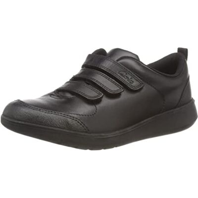 Clarks pojkar scape Sky K Sneaker, Svart svart läder svart läder 28 EU Weit Clarks pojkar scape Sky K Sneaker, Svart svart läder svart läder 28 EU Weit