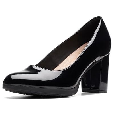 Clarks Bayla Skip Pumps Dam, Black Patent Synthetic, 39 EU Clarks Bayla Skip Pumps Dam, Black Patent Synthetic, 39 EU