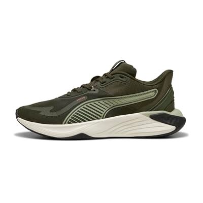 PUMA Unisex Pwr Hybrid Tr Cross Trainer, Mörk oliv Lux armé lysande röd varm vit, 43 EU PUMA Unisex Pwr Hybrid Tr Cross Trainer, Mörk oliv Lux armé lysande röd varm vit, 43 EU