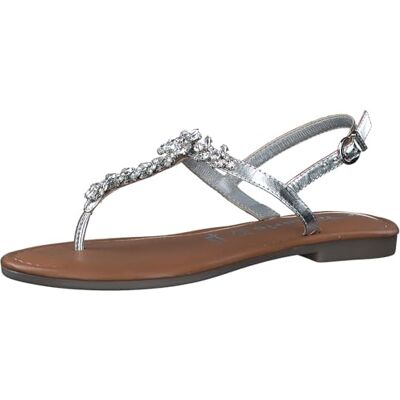 Tamaris dam 1-28124-42 platta sandaler, silver, 37 EU Tamaris dam 1-28124-42 platta sandaler, silver, 37 EU