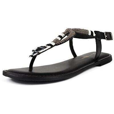 L37 HANDMADE SHOES Dam öken blomma platt sandal, svart, 36 EU, Schwarz, 36 EU L37 HANDMADE SHOES Dam öken blomma platt sandal, svart, 36 EU, Schwarz, 36 EU
