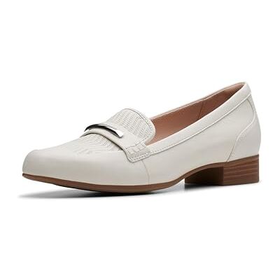 Clarks Juliet Aster Loafer för kvinnor, Benvitt läder, 39.5 EU Clarks Juliet Aster Loafer för kvinnor, Benvitt läder, 39.5 EU