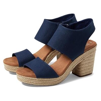TOMS Dam Mallorca Plattform Klackad Sandal, Navy Basket Weave, 8 UK, Marinblå korgväv, 42 EU TOMS Dam Mallorca Plattform Klackad Sandal, Navy Basket Weave, 8 UK, Marinblå korgväv, 42 EU