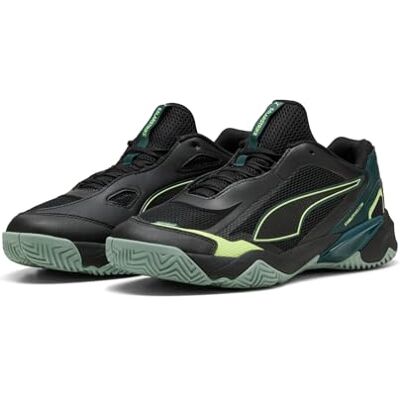 PUMA Unisex Solarstrike 4 inomhus domstolssko, svart grön terräng fisigt ljus mossa, 36 EU PUMA Unisex Solarstrike 4 inomhus domstolssko, svart grön terräng fisigt ljus mossa, 36 EU