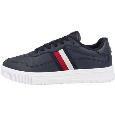 Tommy Hilfiger herr supercup läderränder cupsole sneaker, Öken himmel, 42 EU Tommy Hilfiger herr supercup läderränder cupsole sneaker, Öken himmel, 42 EU