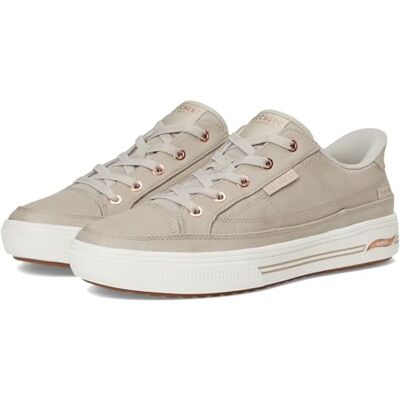 Skechers Women's Arch Fit Arcade-See Ya There Hands Free Slip-ins Sneaker, Taupe, 8 Skechers Women's Arch Fit Arcade-See Ya There Hands Free Slip-ins Sneaker, Taupe, 8