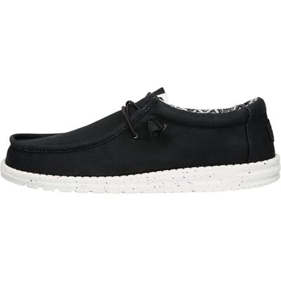 HEYDUDE Hey Dude Wally Stretch Canvas Herrskor Herr Slip-on Loafers Bekväma och lätta, svart/vit, 44.5 EU HEYDUDE Hey Dude Wally Stretch Canvas Herrskor Herr Slip-on Loafers Bekväma och lätta, svart/vit, 44.5 EU
