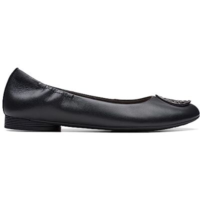 Clarks kvinnors Loreleigh Ave balett platt, Svart läder, 39 EU Clarks kvinnors Loreleigh Ave balett platt, Svart läder, 39 EU