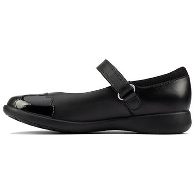 Clarks Flickor Etch Beam K ballettinaskor, Svart läder 28.5 EU Clarks Flickor Etch Beam K ballettinaskor, Svart läder 28.5 EU
