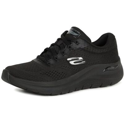 Skechers Dam Arch Fit 2.0 Big League låg-topp sneaker, Svart nät kanonmetall trim, 37.5 EU Skechers Dam Arch Fit 2.0 Big League låg-topp sneaker, Svart nät kanonmetall trim, 37.5 EU