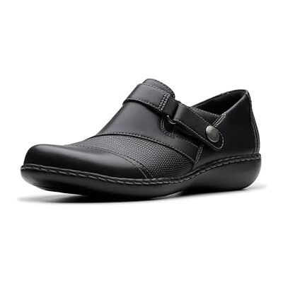 Clarks kvinnors Ashland Gem Loafer, Svart läder, 42 EU Clarks kvinnors Ashland Gem Loafer, Svart läder, 42 EU