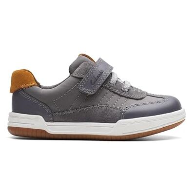 Clarks pojkars Fawn Family TSneaker, Mörkgrått, 4.5 UK Child Wide Clarks pojkars Fawn Family TSneaker, Mörkgrått, 4.5 UK Child Wide