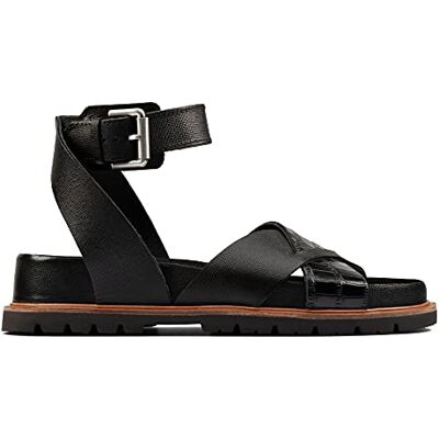 Clarks Dam Orianna Cross Sandal, Svart kombi läder, 35.5 EU Clarks Dam Orianna Cross Sandal, Svart kombi läder, 35.5 EU