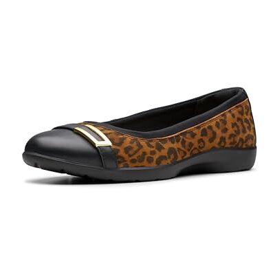 Clarks kvinnors äng ros balett platt, leopardmönster, 41 EU Clarks kvinnors äng ros balett platt, leopardmönster, 41 EU