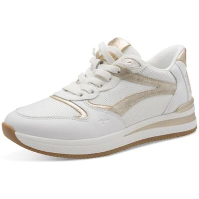 Tamaris Comfort dam Low 8-83737-46 sneakers, vit/guld, 42 EU Tamaris Comfort dam Low 8-83737-46 sneakers, vit/guld, 42 EU