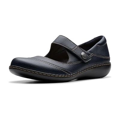 Clarks kvinnors Ashland Elayne Mary Jane Flat, Navy Tumbled, 6,5 UK, Marinblå tumlad, 6.5 UK Wide Clarks kvinnors Ashland Elayne Mary Jane Flat, Navy Tumbled, 6,5 UK, Marinblå tumlad, 6.5 UK Wide