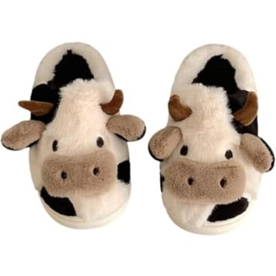 GGOOB Kawaii Cow Fuzzy Plush Slippers Women Cute Animal Funny Fluffy House Slippers GGOOB Kawaii Cow Fuzzy Plush Slippers Women Cute Animal Funny Fluffy House Slippers