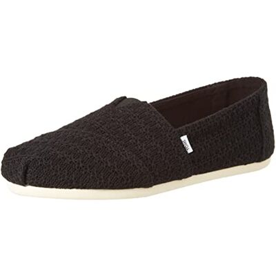 TOMS Stickad Alpargata Loafer för kvinnor platt, Svart, 35.5 EU TOMS Stickad Alpargata Loafer för kvinnor platt, Svart, 35.5 EU