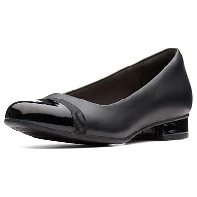 Clarks womens Juliet Monte Pump, Black Leather/Synthetic, 9.5 US Clarks womens Juliet Monte Pump, Black Leather/Synthetic, 9.5 US