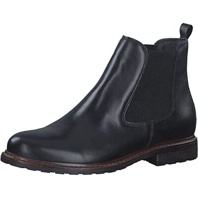 Tamaris Damen 1-1-25056-41, Chelsea stövlar dam, Svart läder, 38 EU Tamaris Damen 1-1-25056-41, Chelsea stövlar dam, Svart läder, 38 EU