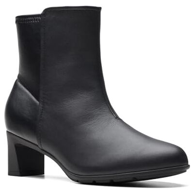Clarks dam Neiley Jane ankelkänga, svart läder, 3 UK, Svart läder, 3 UK Wide Clarks dam Neiley Jane ankelkänga, svart läder, 3 UK, Svart läder, 3 UK Wide