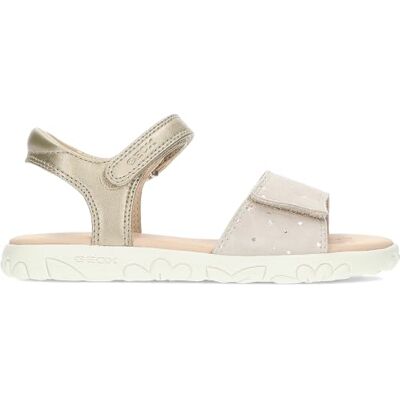 Geox J Haiti Girl A sandaler med peep-tå, Platinum beige, 25 EU Geox J Haiti Girl A sandaler med peep-tå, Platinum beige, 25 EU
