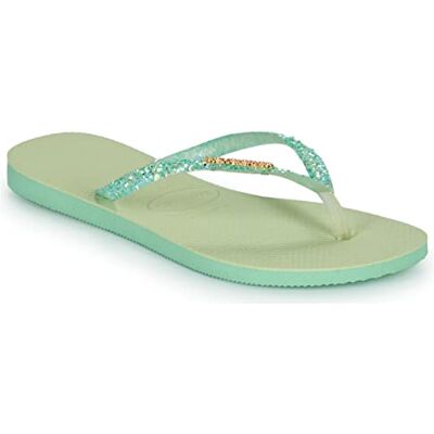 Havaianas , Dames, Slim Glitter Flourish, Slippers, Groene Tuin, 7,5/8 VK Havaianas , Dames, Slim Glitter Flourish, Slippers, Groene Tuin, 7,5/8 VK