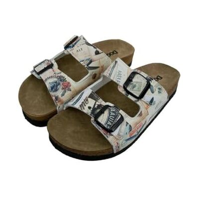 DOGO Kvinnors Veganska Läder Beige Sandaler Aeroplanes Mönster, Material: Polyester, 37 EU DOGO Kvinnors Veganska Läder Beige Sandaler Aeroplanes Mönster, Material: Polyester, 37 EU