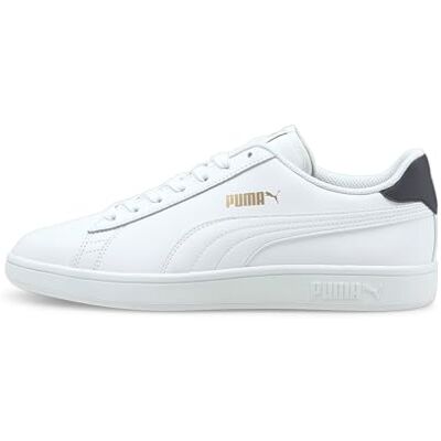 PUMA Uniseks SMASH V2 L Low-Top Trainers, WHITE- WHITE-PEACOAT- TEAM GOLD, 36 EU PUMA Uniseks SMASH V2 L Low-Top Trainers, WHITE- WHITE-PEACOAT- TEAM GOLD, 36 EU