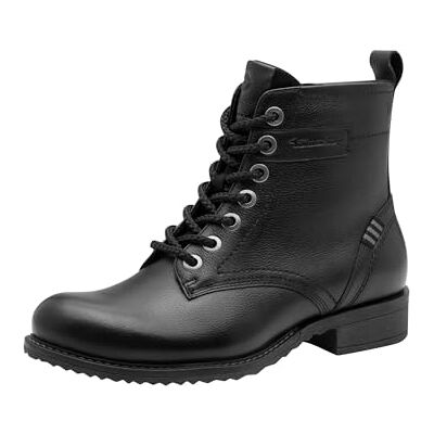 Tamaris Damen Lace Boot Flat 1-25298-45, damstövlar, svart läder, 39 EU, Svart läder, 39 EU Tamaris Damen Lace Boot Flat 1-25298-45, damstövlar, svart läder, 39 EU, Svart läder, 39 EU