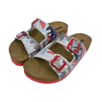 DOGO Dam veganskt läder bruna sandaler Old Town mönster, Material: Polyester, 37 EU DOGO Dam veganskt läder bruna sandaler Old Town mönster, Material: Polyester, 37 EU