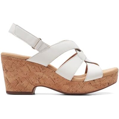 Clarks Giselle Beach Womens White Leather, 5 Clarks Giselle Beach Womens White Leather, 5