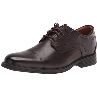 Clarks Whiddon Cap Oxford för män, Mörkbrunt läder, 45.5 EU Clarks Whiddon Cap Oxford för män, Mörkbrunt läder, 45.5 EU