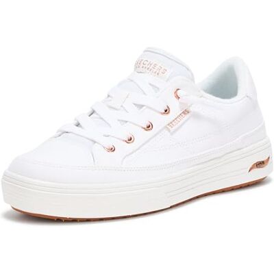 Skechers Dam Arch Fit Arcade-Meet Ya There Sneaker, Vitt, 7.5 Wide Skechers Dam Arch Fit Arcade-Meet Ya There Sneaker, Vitt, 7.5 Wide