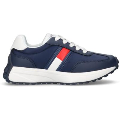 Tommy Hilfiger , Sneakers med flagga sidlogotyp, dam, blå, 36, Blå, 36 EU Tommy Hilfiger , Sneakers med flagga sidlogotyp, dam, blå, 36, Blå, 36 EU