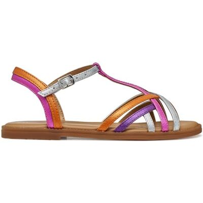 Geox J Karly Girl sandal, fuchsia/silver, 35 EU Geox J Karly Girl sandal, fuchsia/silver, 35 EU