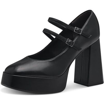 Tamaris dam pumps med rem vegan blockklack, Svart Matt, 40 EU Tamaris dam pumps med rem vegan blockklack, Svart Matt, 40 EU