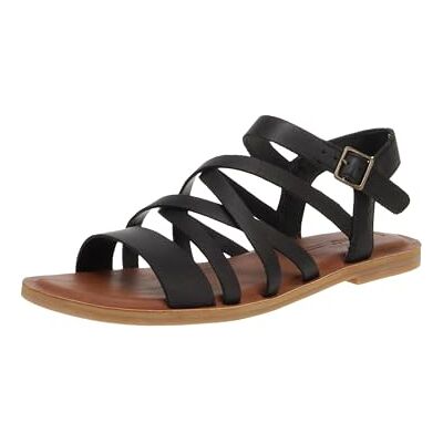 TOMS platt sandal för kvinnor, Svart, 7.5 TOMS platt sandal för kvinnor, Svart, 7.5