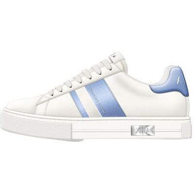 Giorgio Armani dam Mina Cup Sole, Back Tab with and Metal Logo Detalj on Side Sneaker, Off White Blå, 35 EU, Off White Blue, 35 EU Giorgio Armani dam Mina Cup Sole, Back Tab with and Metal Logo Detalj on Side Sneaker, Off White Blå, 35 EU, Off White Blue, 35 EU