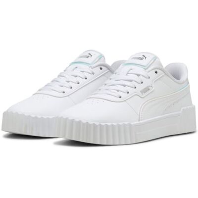 PUMA Carina 3.0 Holo 2.0 JR sneakers, White Silver-Mauve Mist, 4 UK, vit Silver Mauve Mist, 4 UK PUMA Carina 3.0 Holo 2.0 JR sneakers, White Silver-Mauve Mist, 4 UK, vit Silver Mauve Mist, 4 UK